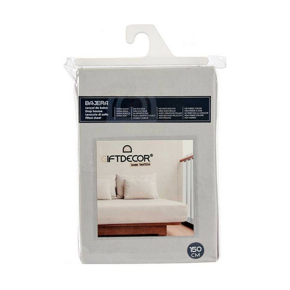 Fitted sheet Gift Decor COL 2-A-150 COL 2-A-150 Grey 150 cm (12 Units)