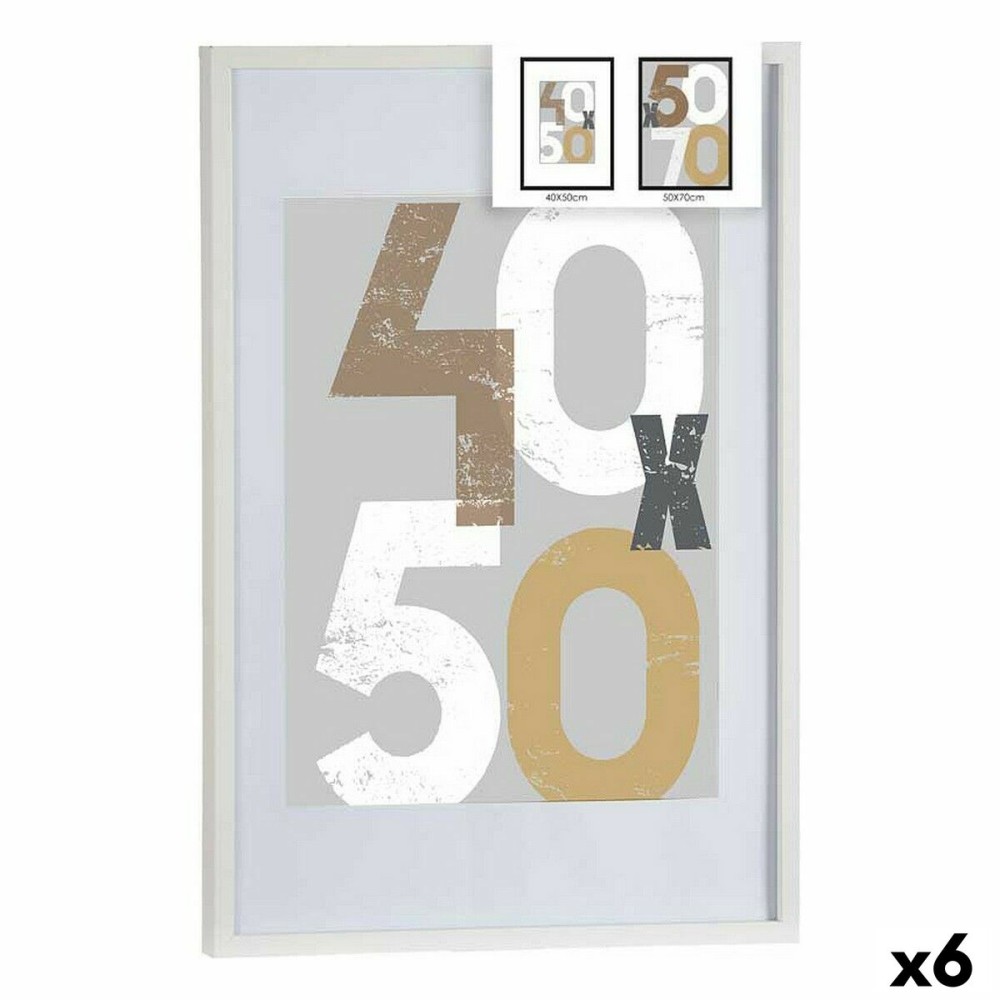 Fotorahmen Gift Decor 668826-WHITE 668826-WHITE Weiß polystyrol Kunststoff Holz MDF 50 x 70 cm (6 Stück)