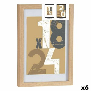 Fotorahmen Gift Decor 668826-NATURAL 668826-NATURAL natürlich Glas Holz MDF (6 Stück)