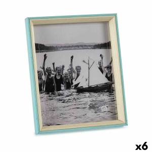Fotorahmen Gift Decor 625663B 625663B Blau Weiß Kristall Holz MDF (6 Stück)