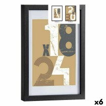 Photo frame Gift Decor 668826-BLACK 668826-BLACK Black Glass MDF Wood (6 Units)