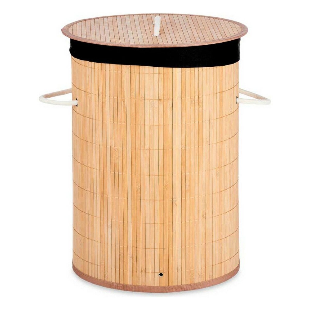Panier à linge Kipit BA1315-436 Noir Naturel Métal Bambou Bois MDF 48 L (4 Unités)