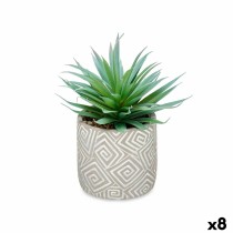 Plante décorative Ibergarden QY-H012 QY-H012 Bois Polyéthylène Plastique Ciment Succulent 17 x 21 x 17 cm (8 Unités)