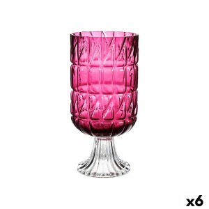 Vase Gift Decor G30101326S-5 G30101326S-5 Rosa Dunkelrosa Kristall Schnitzerei 13 x 26,5 x 13 cm (6 Stück)