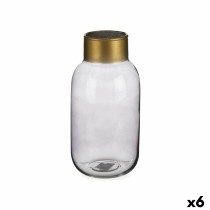 Vase Gift Decor V1224IP-S V1224IP-S Gris Doré verre 11,5 x 24 x 11,5 cm (6 Unités)