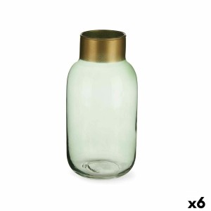 Vase Gift Decor V1224IP-G V1224IP-G Green Golden Glass 11,5 x 24 x 11,5 cm (6 Units)