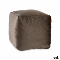 Pouf Gift Decor QUADRADO-CINZA QUADRADO-CINZA Gris polystyrène Velours (4 Unités)