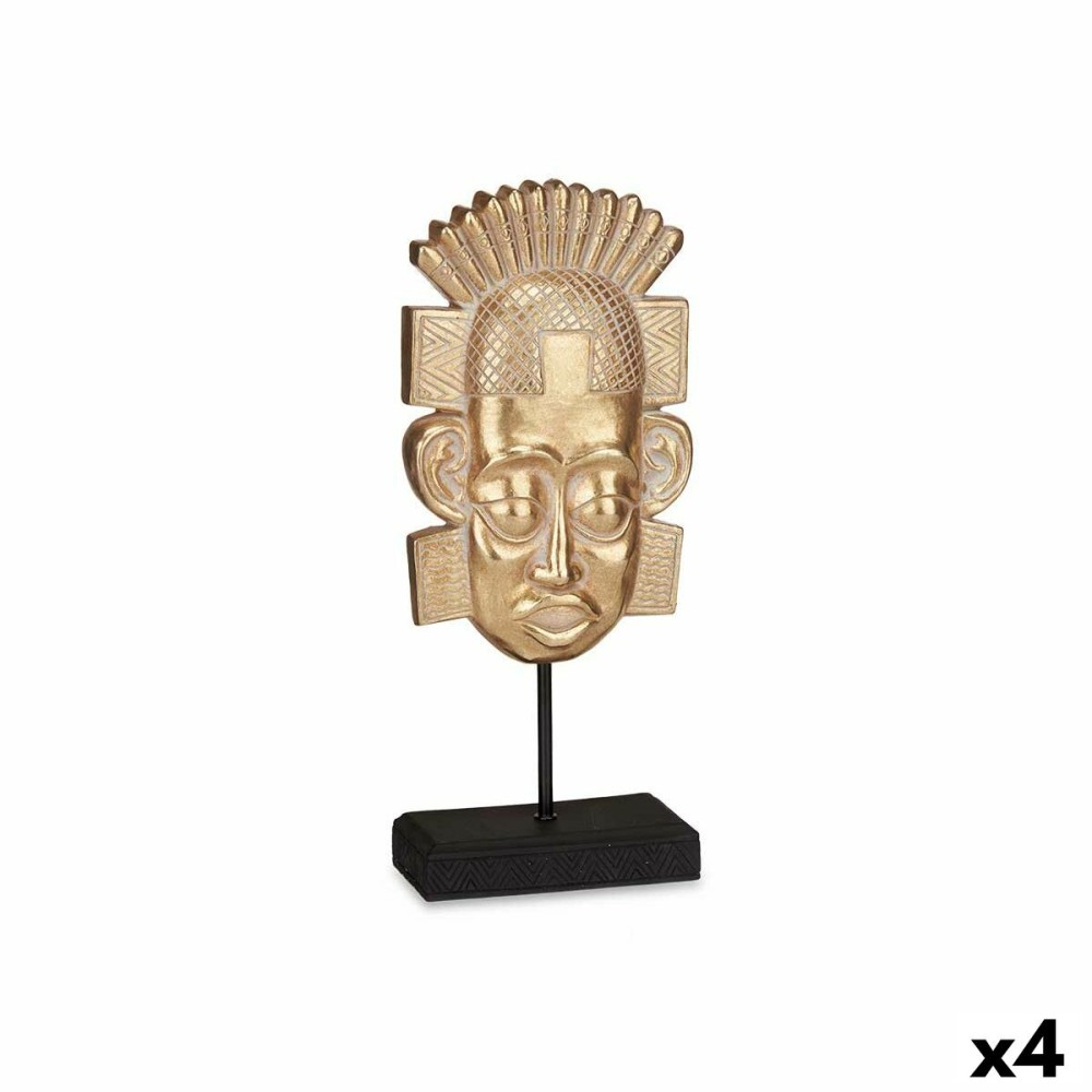 Deko-Figur Gift Decor QS98725 QS98725 Gold Indianer 17,5 x 36 x 10,5 cm (4 Stück)