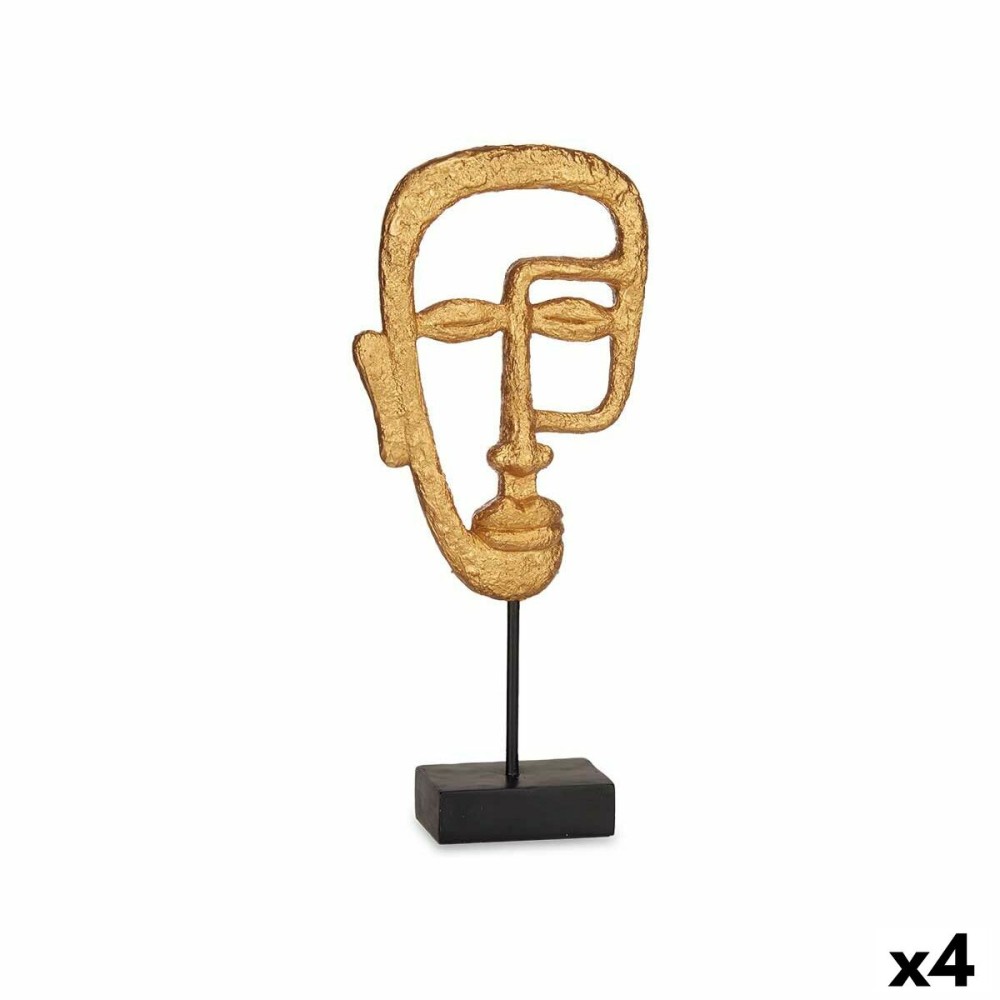 Deko-Figur Gift Decor YZ211912-4 YZ211912-4 Gold Gesicht 19,5 x 38 x 10,5 cm (4 Stück)