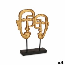 Deko-Figur Gift Decor YZ211914-4 YZ211914-4 Gold Gesicht 27 x 32,5 x 10,5 cm (4 Stück)