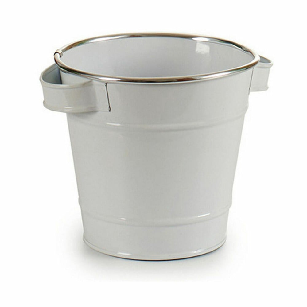 Blumentopf Ibergarden A60354-D A60354-D Weiß Silberfarben Zink Würfel 19,5 x 14,5 x 16,5 cm (24 Stück)