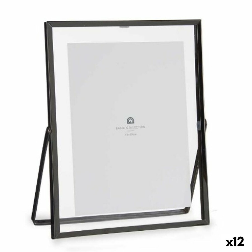 Photo frame Gift Decor MS61015-C MS61015-C Black Metal Glass Plastic (12 Units)