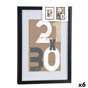 Bilderrahmen für die Wand Gift Decor 668826-BLACK 668826-BLACK Schwarz Glas Holz MDF 30 x 40 cm (6 Stück)