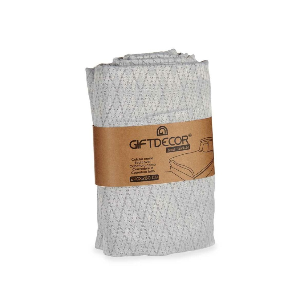 Bedspread (quilt) Gift Decor ALFA 14 - 240 ALFA 14 - 240 Grey 240 x 260 cm Rhombus (4 Units)