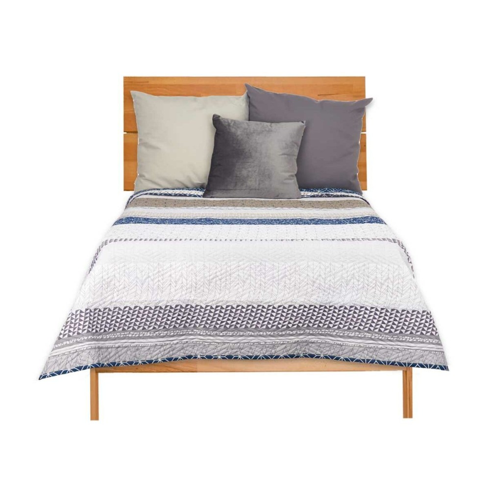 Reversible Bedspread Gift Decor 3523 3523 Blue White Grey 240 x 260 cm 260 x 0,3 x 240 cm Hexagonal (6 Units)