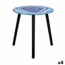 Beistelltisch Gift Decor 18S6906-N-RD-40CM 18S6906-N-RD-40CM Blau Schwarz 40 x 41,5 x 40 cm Marmor (4 Stück)