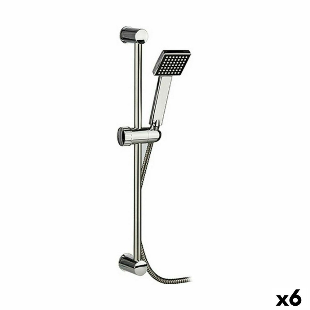 Duschkopf mit Schlauch zum Steuern des Wasserstrahls Berilo 9721159BC 9721159BC Silberfarben Stahl Kunststoff karriert 18 x 8 x 