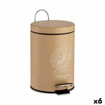 Pedal bin Berilo 89572 B0021D Tropical Bath White Beige Steel Plastic 3 L (6 Units)