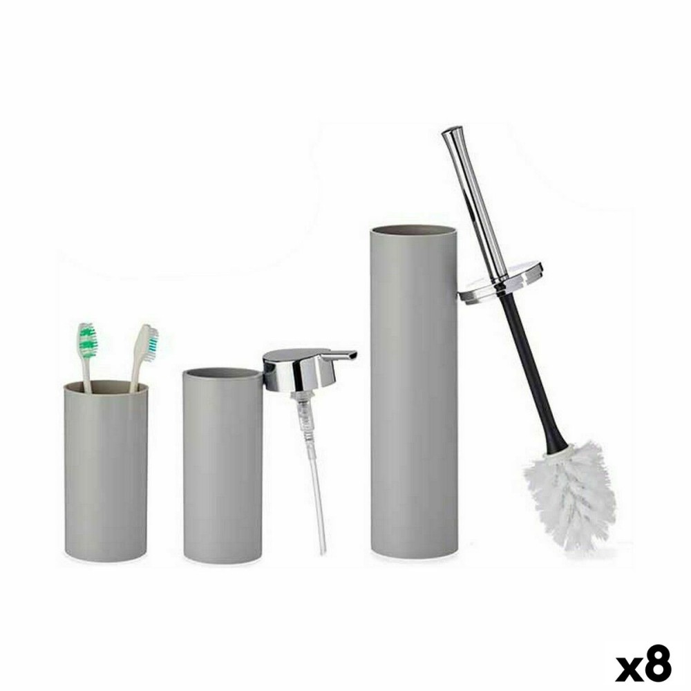Bath Set Berilo B6274 S3-1 B6274 S3-1 Grey Plastic 16,5 x 8 x 32,5 cm (8 Units)
