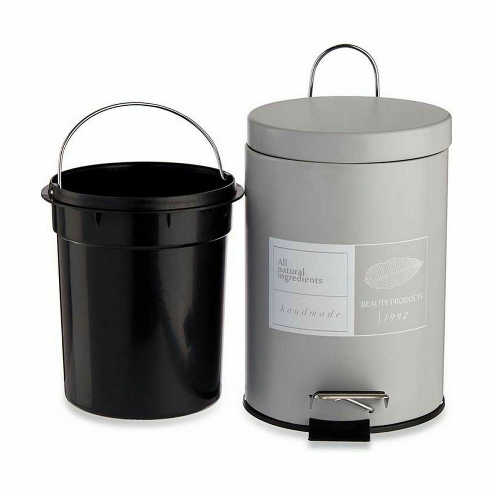 Pedal bin Berilo 89573 B0012D Beauty Products White Grey Steel Plastic 3 L (6 Units)