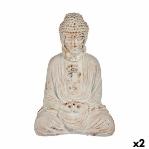 Dekorative Gartenfigur Ibergarden CC20403 CC20403 Polyesterharz Buddha 22,5 x 40,5 x 27 cm (2 Stück)