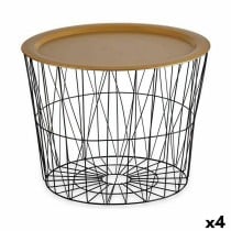 Beistelltisch Gift Decor JY21093L JY21093L Schwarz Gold 62 x 45,5 x 62 cm (4 Stück)