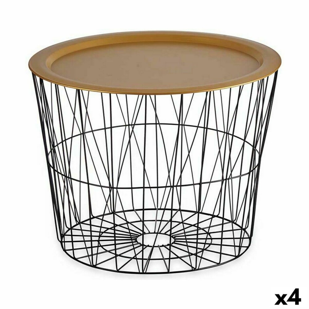 Beistelltisch Gift Decor JY21093L JY21093L Schwarz Gold 62 x 45,5 x 62 cm (4 Stück)