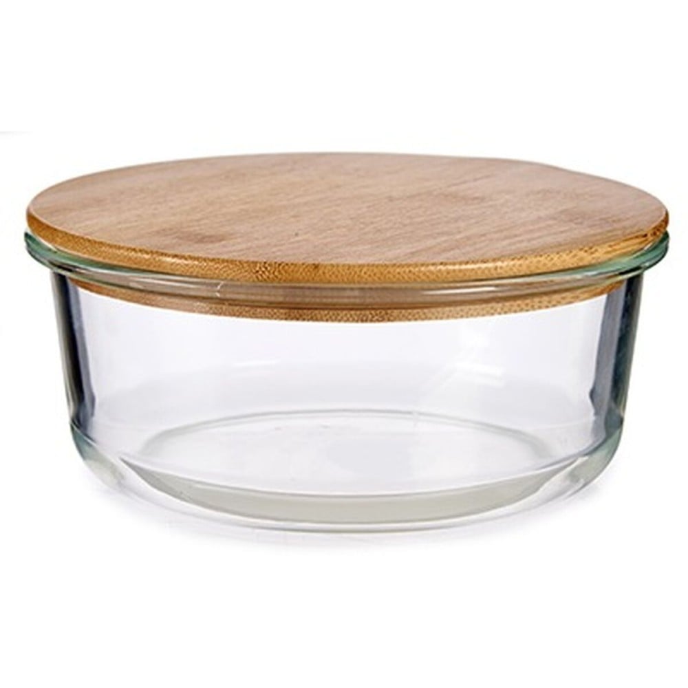 Panier-repas rond avec couvercle Vivalto LHB-HR-950F LHB-HR-950F Transparent Bambou Verre Borosilicaté (12 Unités)