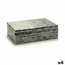 Dekorative Box Gift Decor TLC-82417/2S TLC-82417/2S Grau Perlmutt Spanplatte (4 Stück)