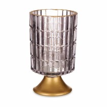 Lanterne à LED Gift Decor L1118BMMS-S L1118BMMS-S Gris Doré verre 10,7 x 18 x 10,7 cm (6 Unités)