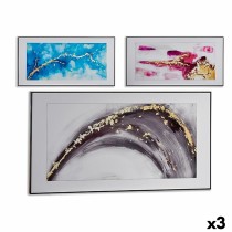 Toile Gift Decor 77558 77558 Bleu Marron Rose Abstrait 61,5 x 3 x 121 cm (3 Unités)
