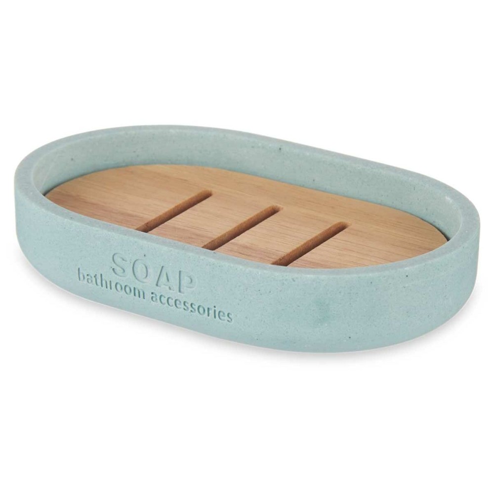 Soap dish Berilo B5456BC-4 - 457 B5456BC-4 - 457 Blue Resin Bamboo 12,5 x 2,5 x 8,5 cm (6 Units)