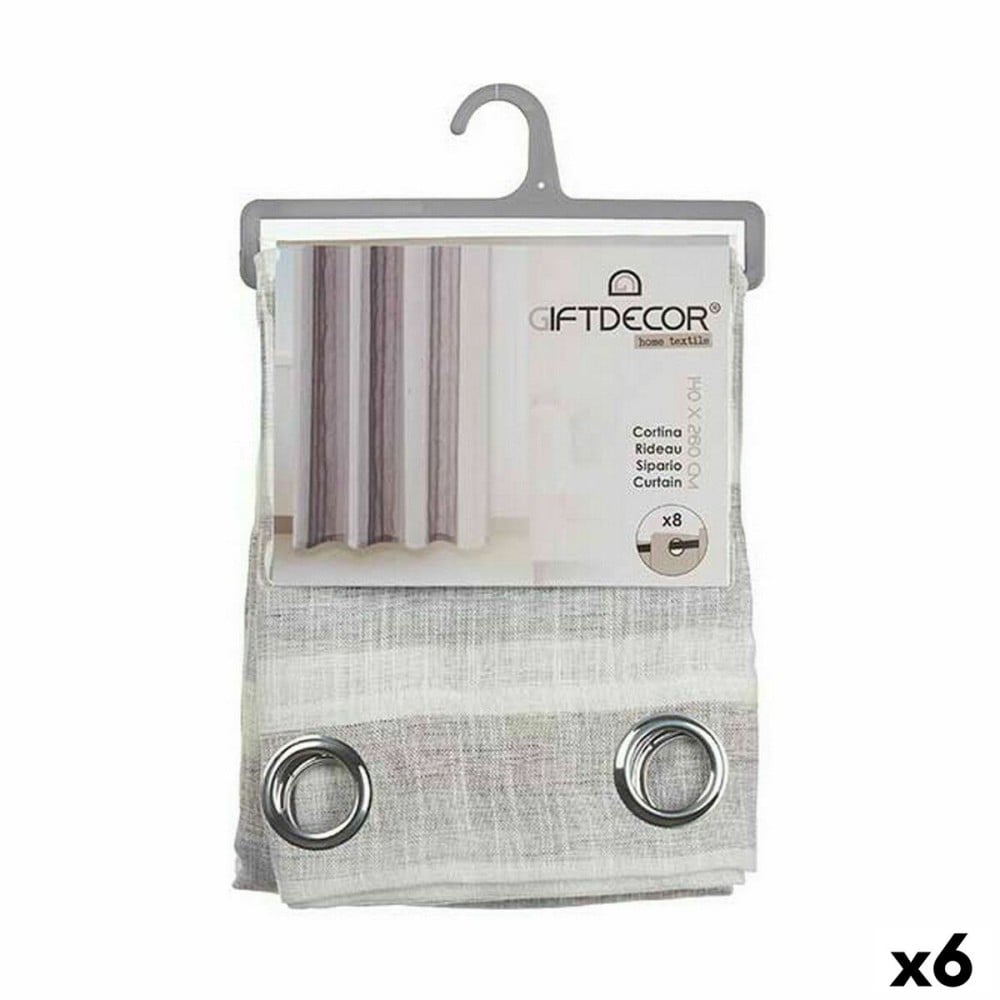 Rideau Gift Decor SLB8599 SLB8599 Gris clair 34 x 4 x 26 cm 140 x 0,1 x 260 cm Rayures