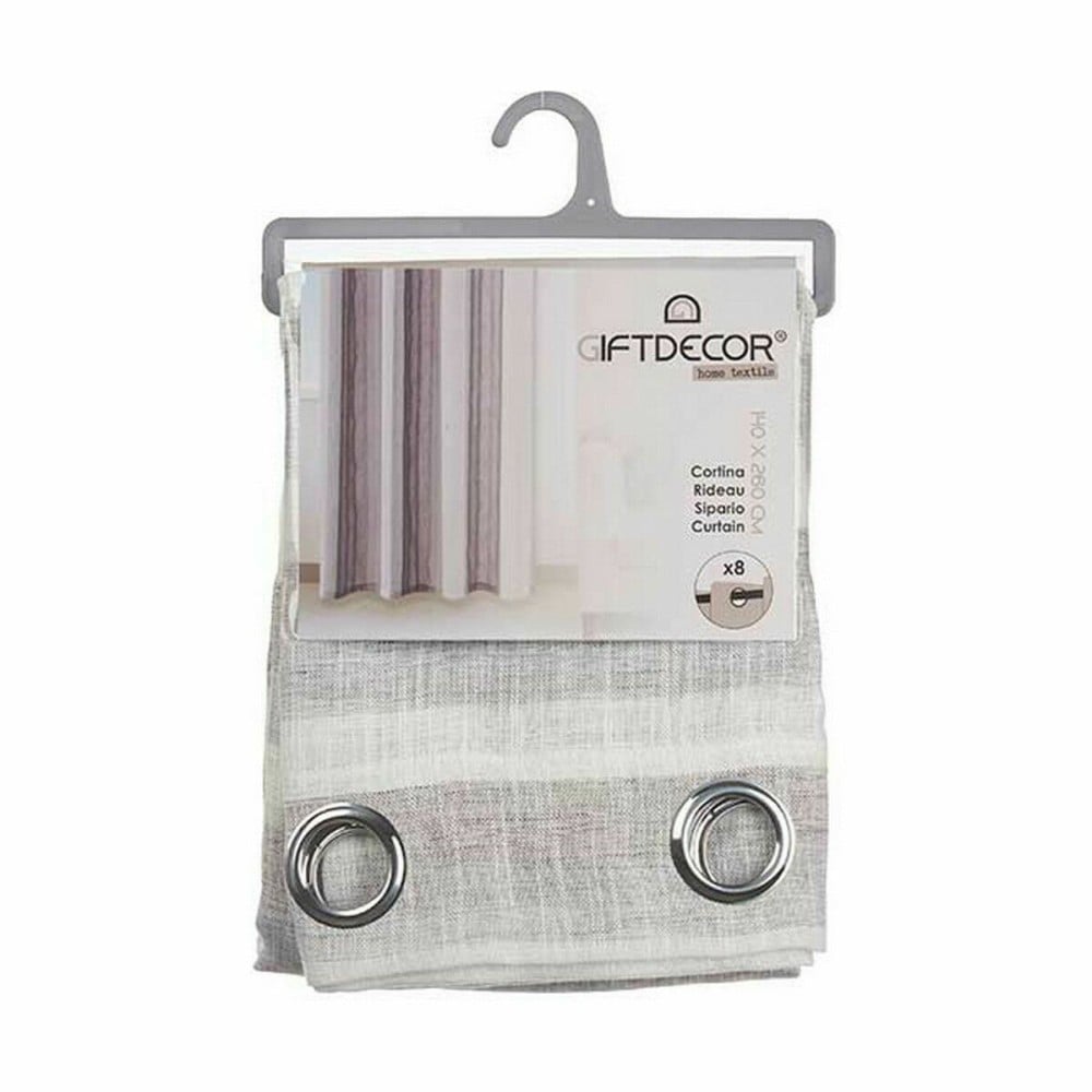 Rideau Gift Decor SLB8599 SLB8599 Gris clair 34 x 4 x 26 cm 140 x 0,1 x 260 cm Rayures