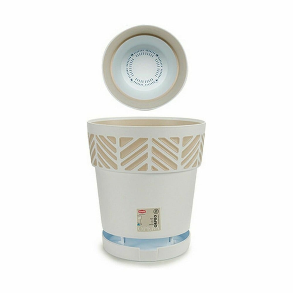 Self-watering flowerpot Stefanplast 94550 Orfeo White Plastic 25 x 25 x 25 cm (6 Units)
