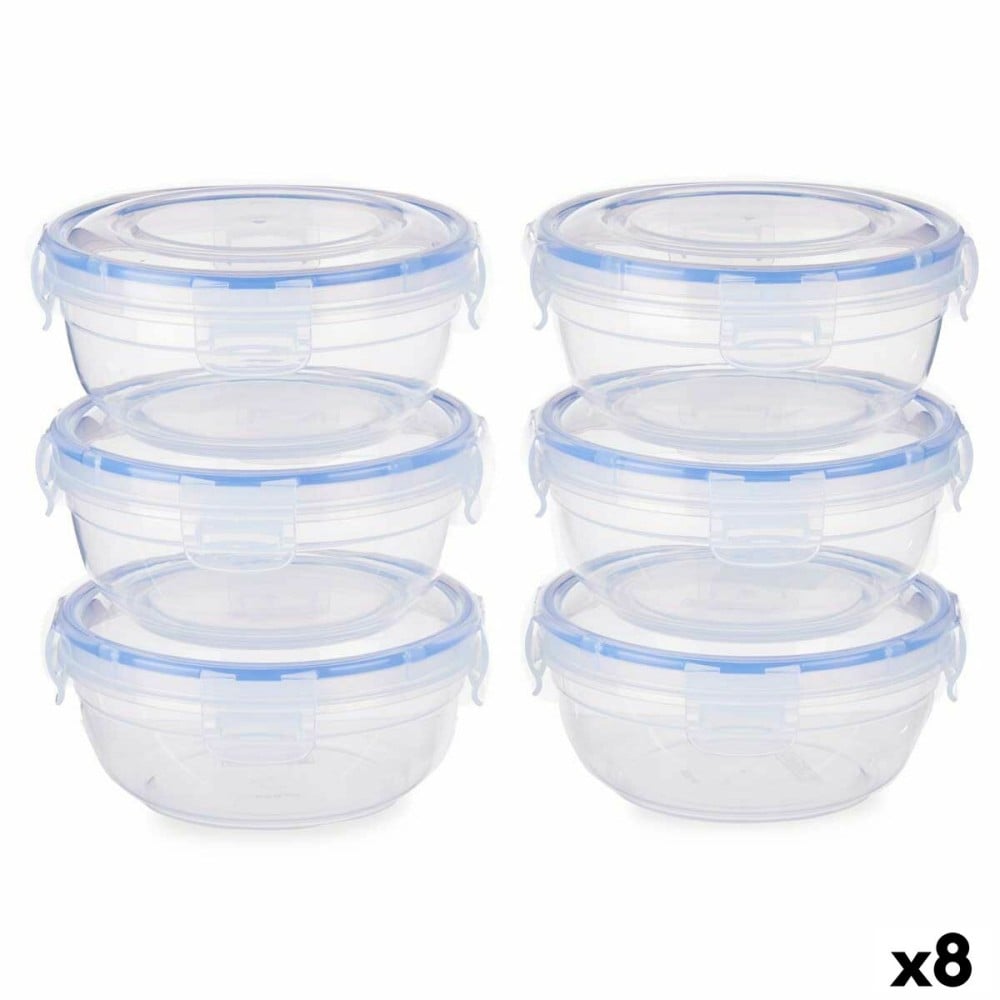 Lunchbox-Set Leknes 30502 30502 Blau Durchsichtig Polypropylen Kunststoff 800 ml Luftdicht (8 Stück)