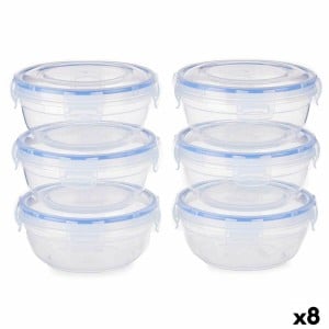 Set of lunch boxes Leknes 30502 30502 Blue Transparent polypropylene Plastic 800 ml Hermetic (8 Units)