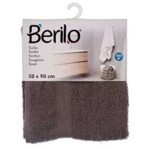 Bath towel Berilo 89669 89669 Grey 80 % cotton 20 % Polyester 50 x 90 cm 50 x 0,5 x 90 cm 50 x 90 x 0,5 cm 25 x 3 x 22 cm (6 Uni