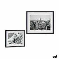 Bild Gift Decor 94951 94951 Schwarz Holz Glas Gebäude 43 x 3 x 53 cm (6 Stück)
