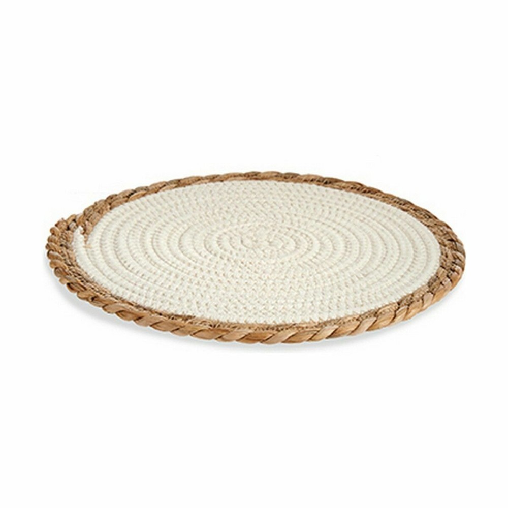Dessous de plat Gift Decor 89716 89716 Blanc Naturel Fibre naturelle 30 x 1 x 30 cm (48 Unités)
