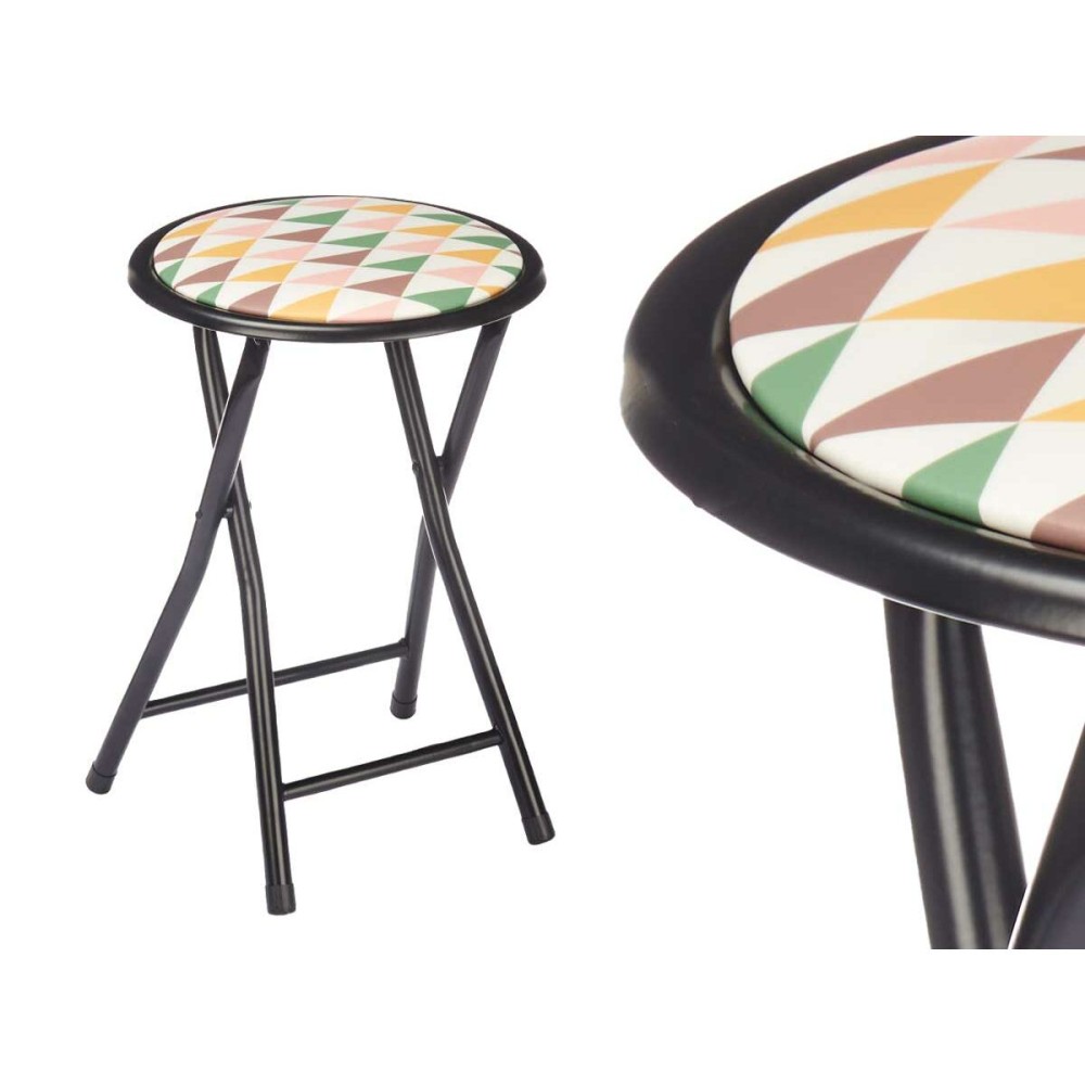 Klapphocker Gift Decor 70950 Geometric Schwarz PVC Metall 30 x 30 x 45 cm 30 x 69 x 7 cm (10 Stück)