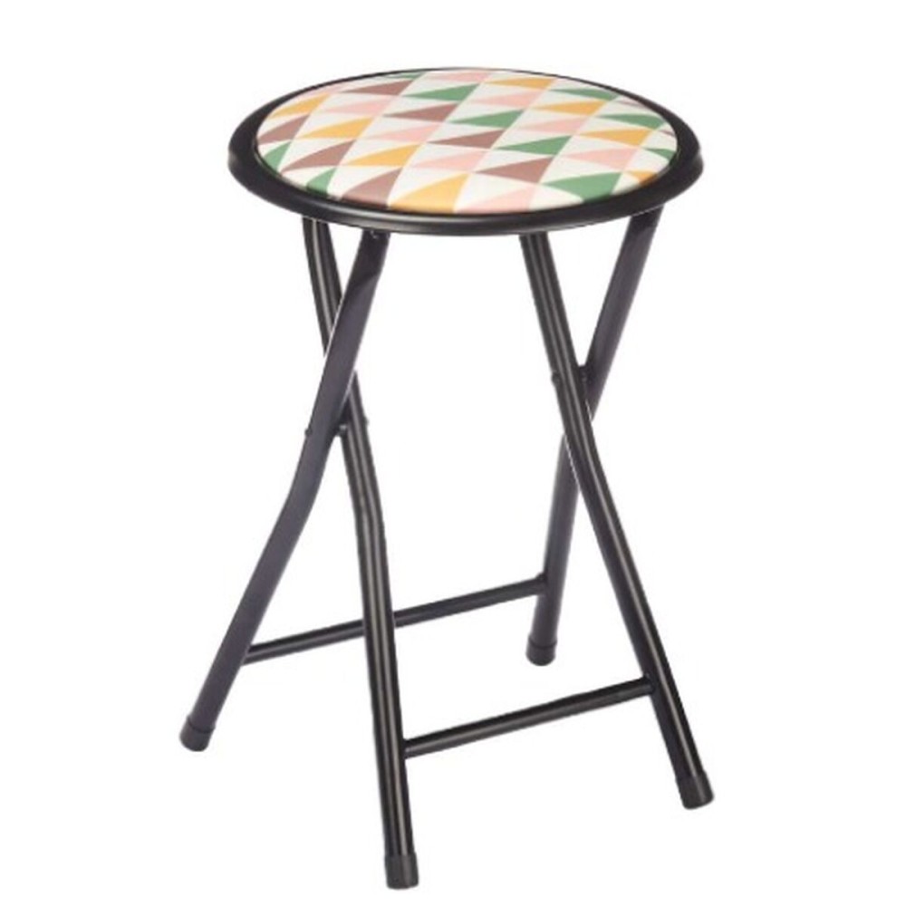 Klapphocker Gift Decor 70950 Geometric Schwarz PVC Metall 30 x 30 x 45 cm 30 x 69 x 7 cm (10 Stück)