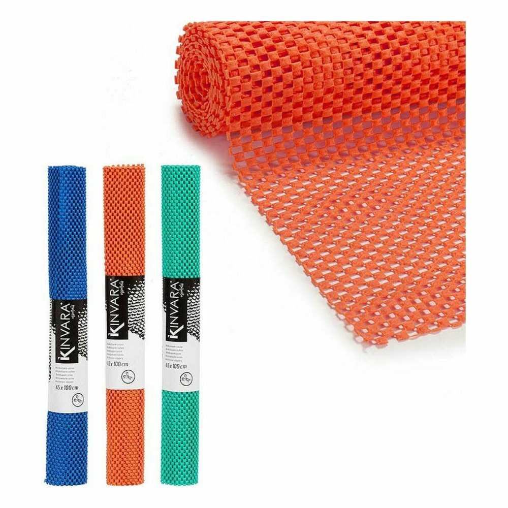 Tapis Antidérapant Kinvara SJ-A104-2 SJ-A104-2 Bleu Caoutchouc Plastique 45 x 100 cm 45 x 0,01 x 100 cm 5 x 45 x 5 cm (24 Unités