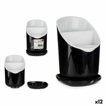 Égouttoir à couverts Kinvara AP-9143 AP-9143 Blanc Noir Plastique 12 x 19 x 12,5 cm Smoking (12 Unités)
