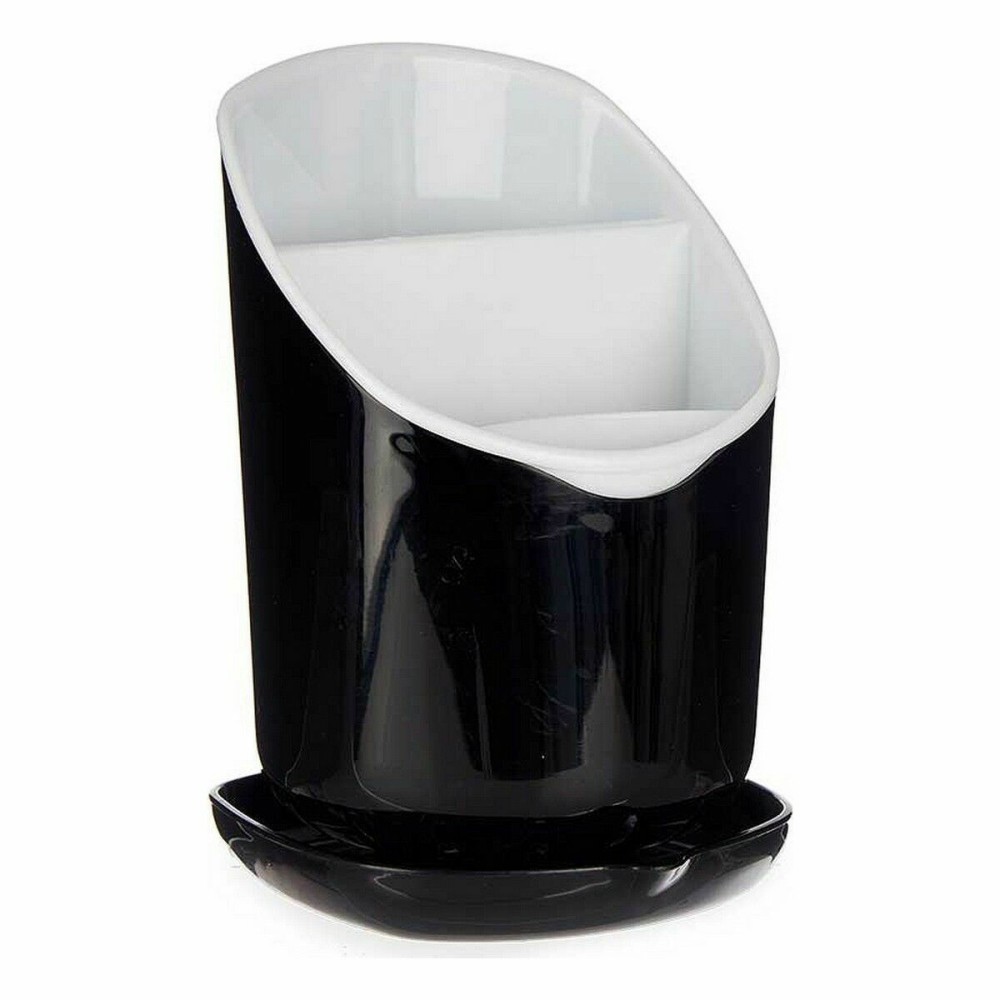 Égouttoir à couverts Kinvara AP-9143 AP-9143 Blanc Noir Plastique 12 x 19 x 12,5 cm Smoking (12 Unités)