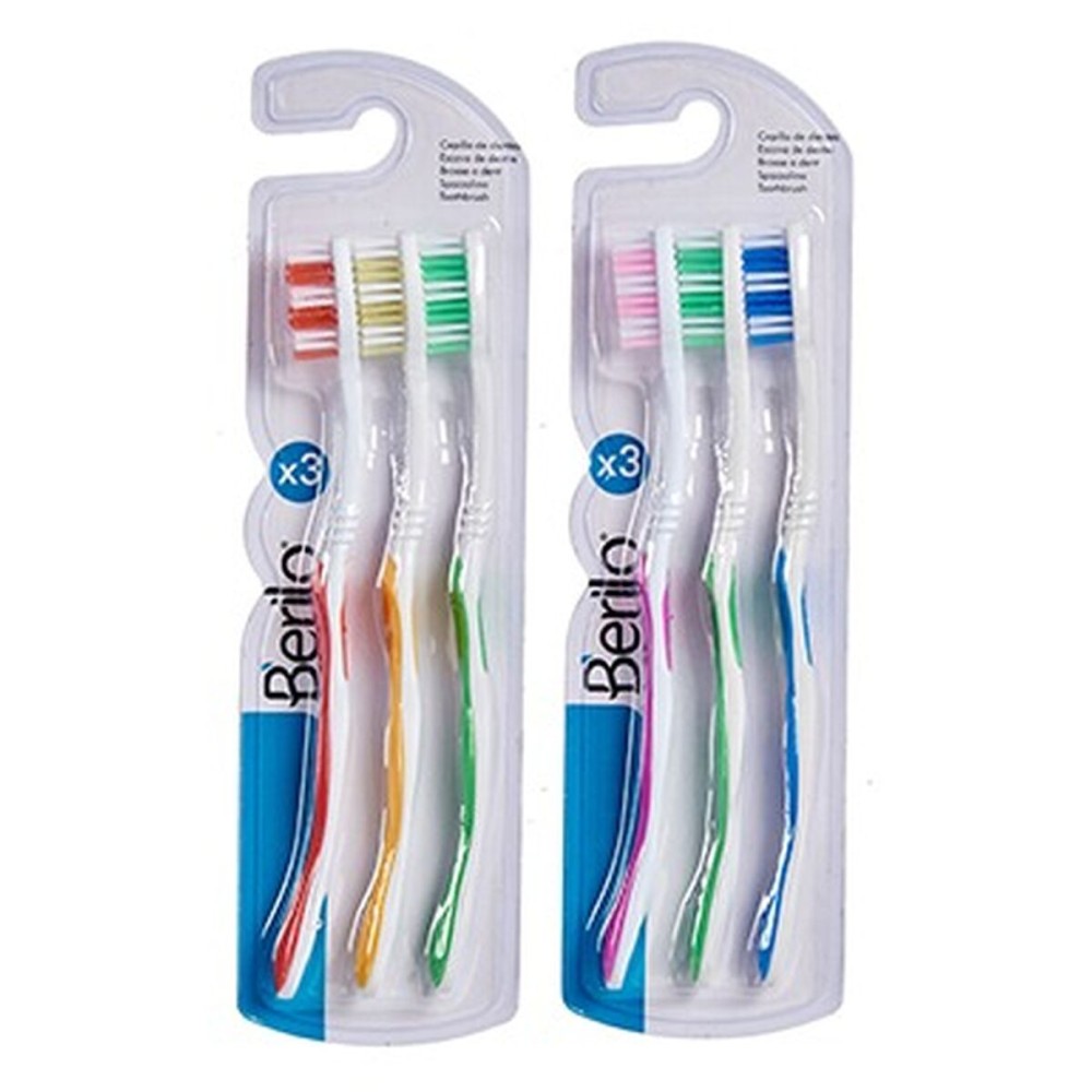Zahnbürste Berilo 29100288 29100288 Gelb Blau Rot grün (12 Stück)