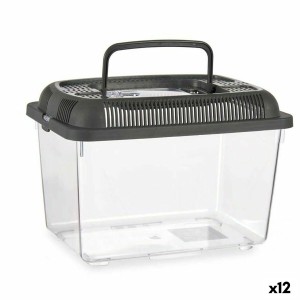 Bocal à poisson Mascow 87862 87862 Anthracite Plastique 3 L 17 x 16 x 24 cm Avec poignée Moyen (12 Unités)