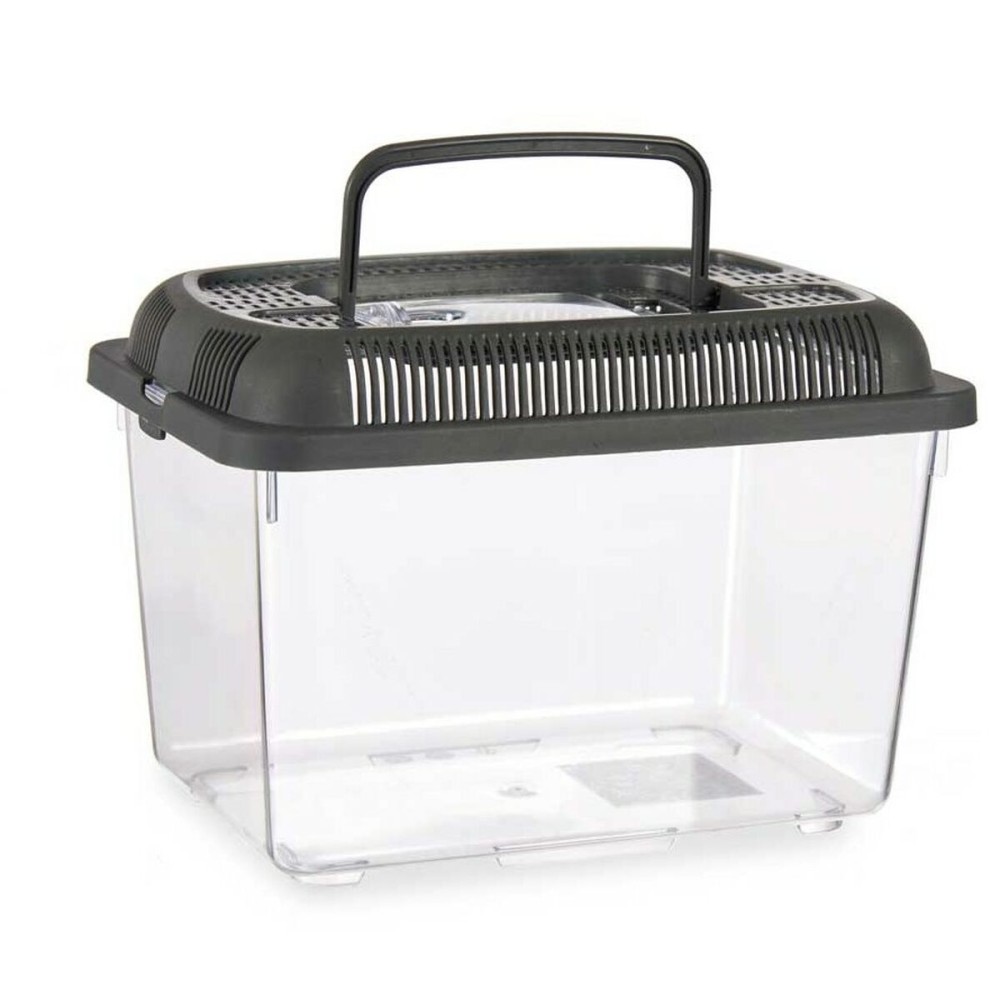 Bocal à poisson Mascow 87862 87862 Anthracite Plastique 3 L 17 x 16 x 24 cm Avec poignée Moyen (12 Unités)
