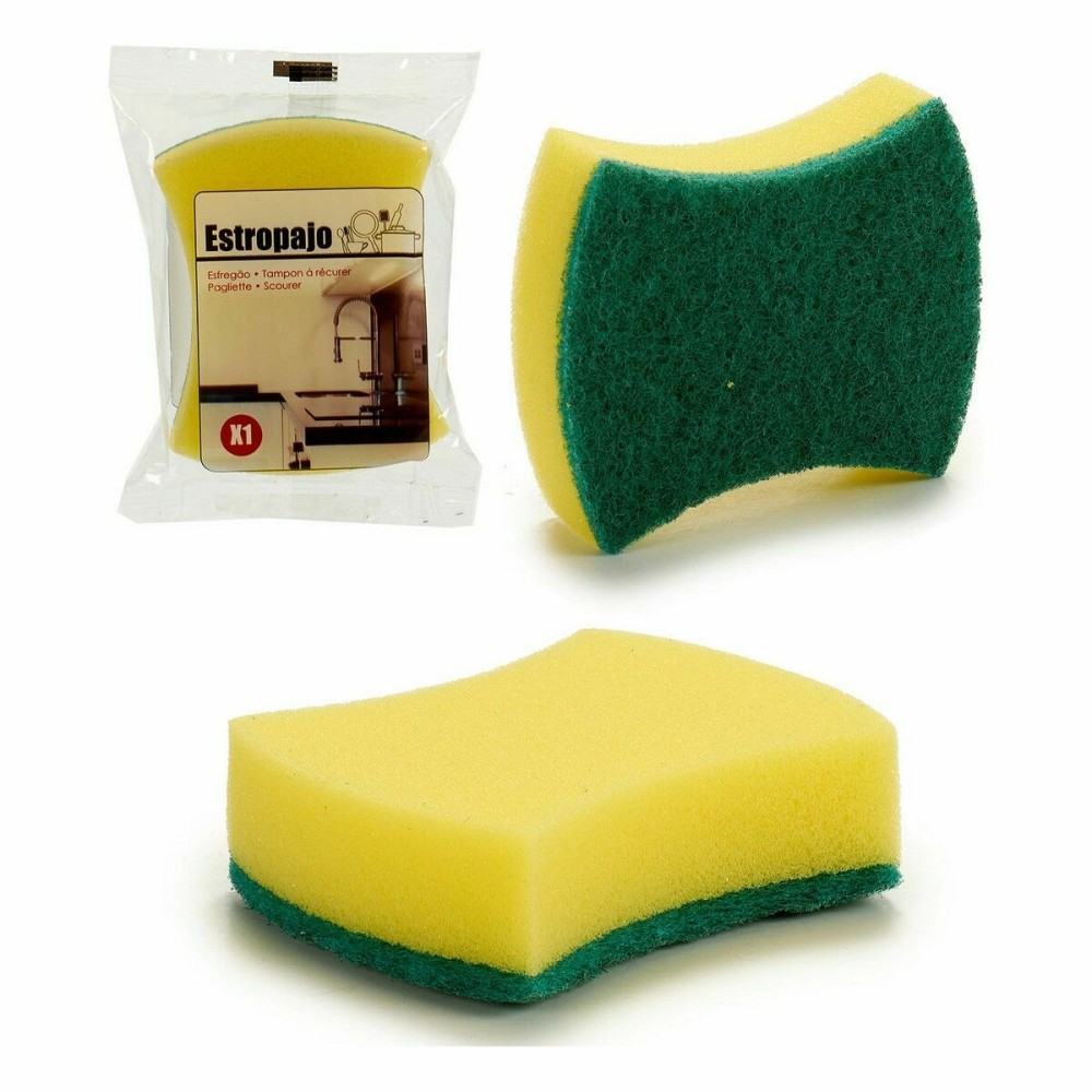 Scourer C1807076 C1807076 Yellow Green Synthetic fibre 10 x 3 x 7,5 cm (96 Units)