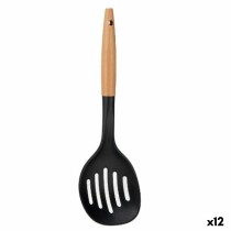 Écumoire Kinvara 79622 79622 Noir Naturel Bois Plastique 11 x 35 x 4 cm 10,5 x 35 cm (12 Unités)